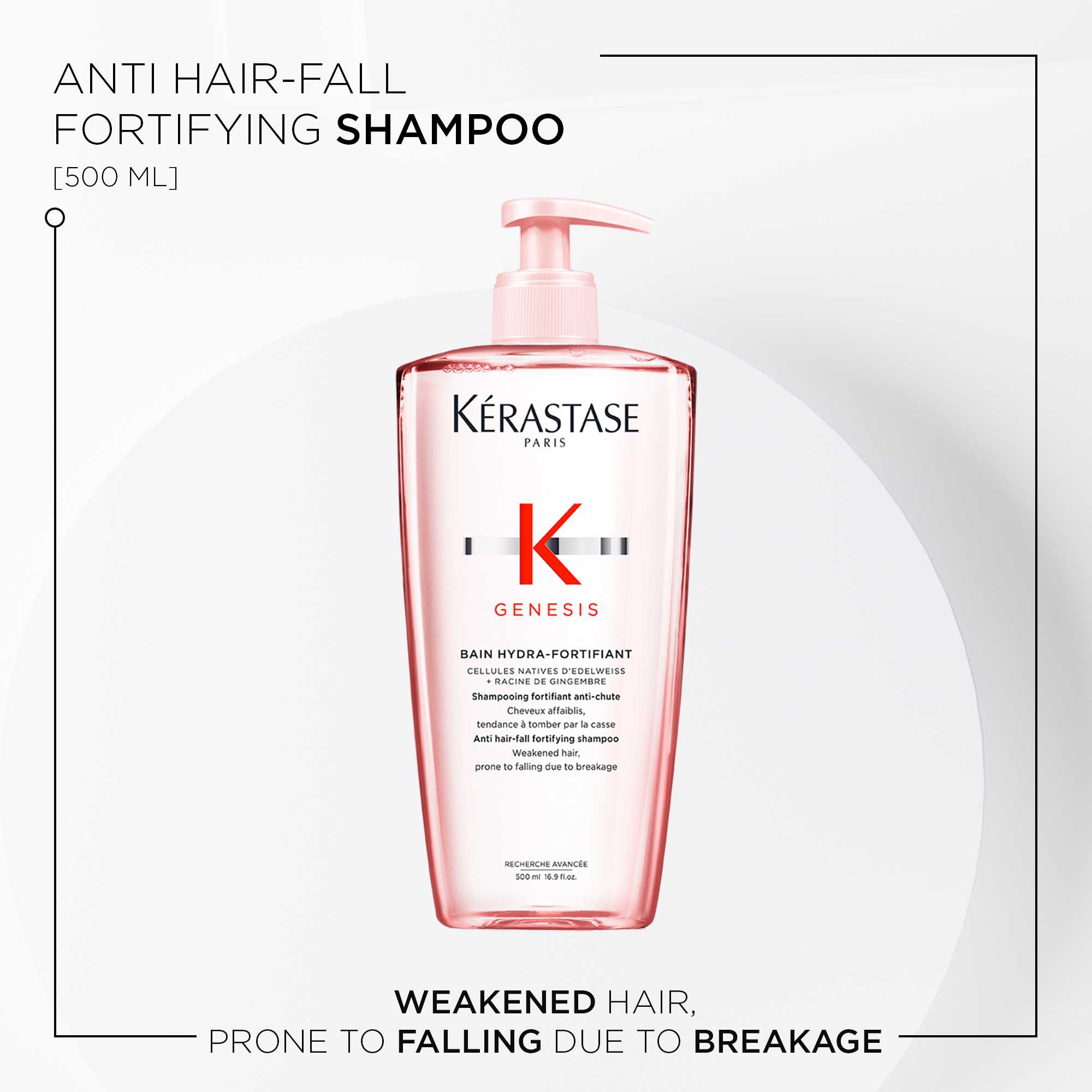 Kérastase Genesis Hydra-Fortifiant Shampoo 500ml - www.Hudonline.no 