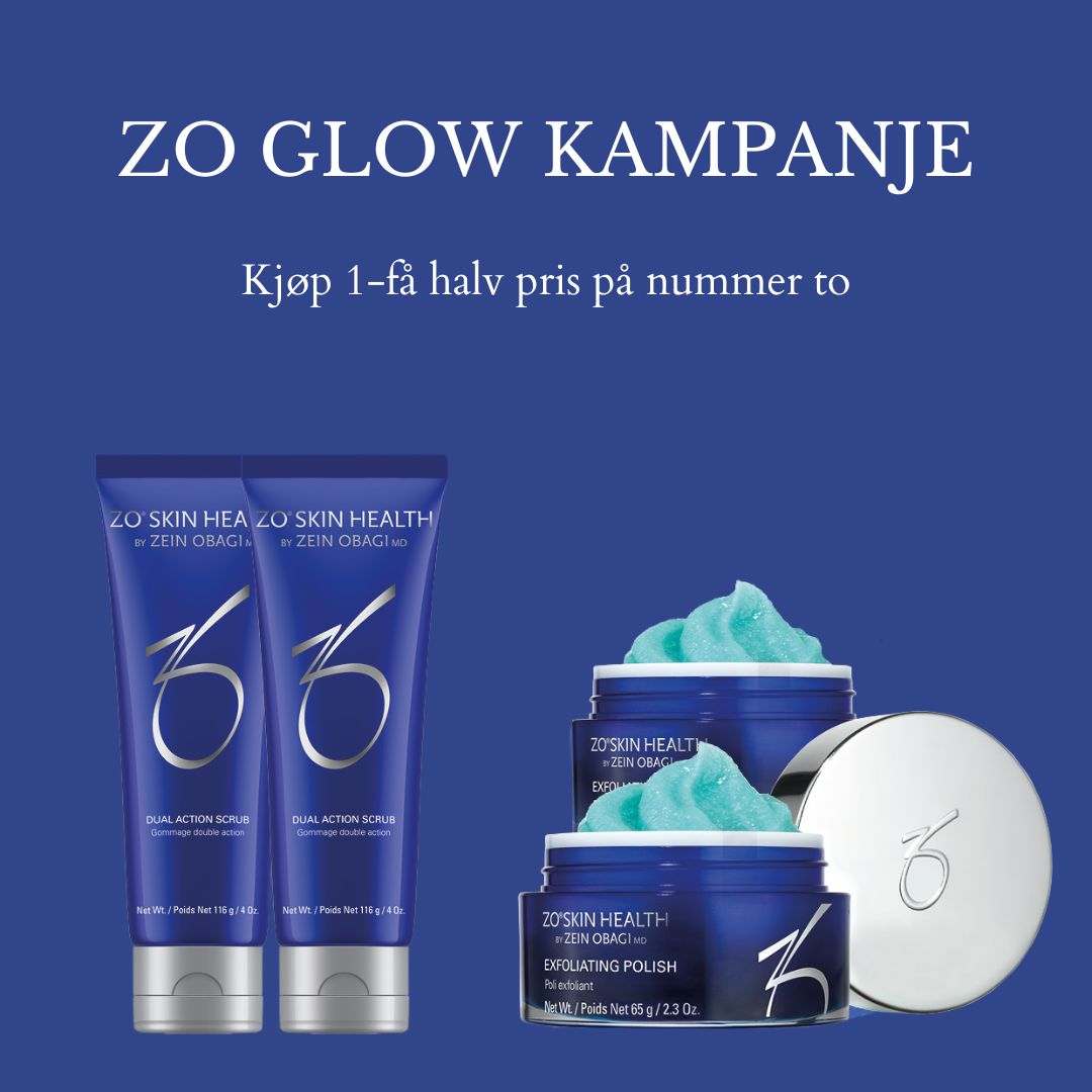 zo skin health glow kampanje med dual action scrub og exfoliating polish